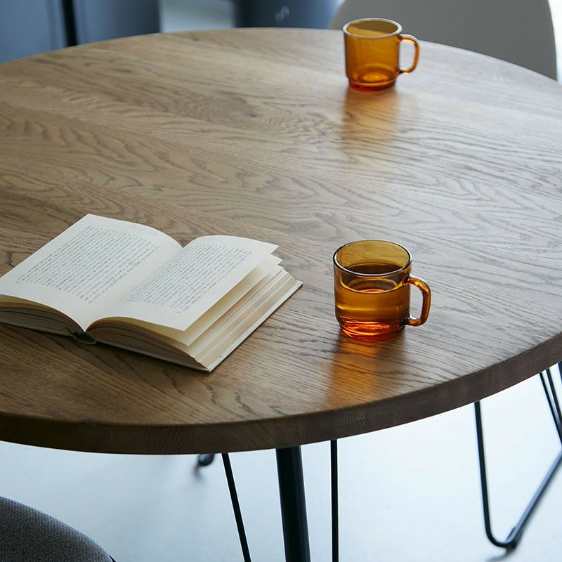 ラウンドダイニングテーブル Φ120cm ヴィンテージスタイル 635-183 プレーンラウンド ダイニングテーブル WALNUT(Φ90/105/120×H70cm)税込
