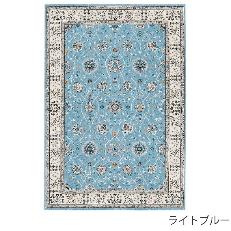 ラグ・カーペット　ダブルデイ　美品　ブルー　水色　幾何学模様 ラグナ ラグ｜6サイズ｜ダブルデイ