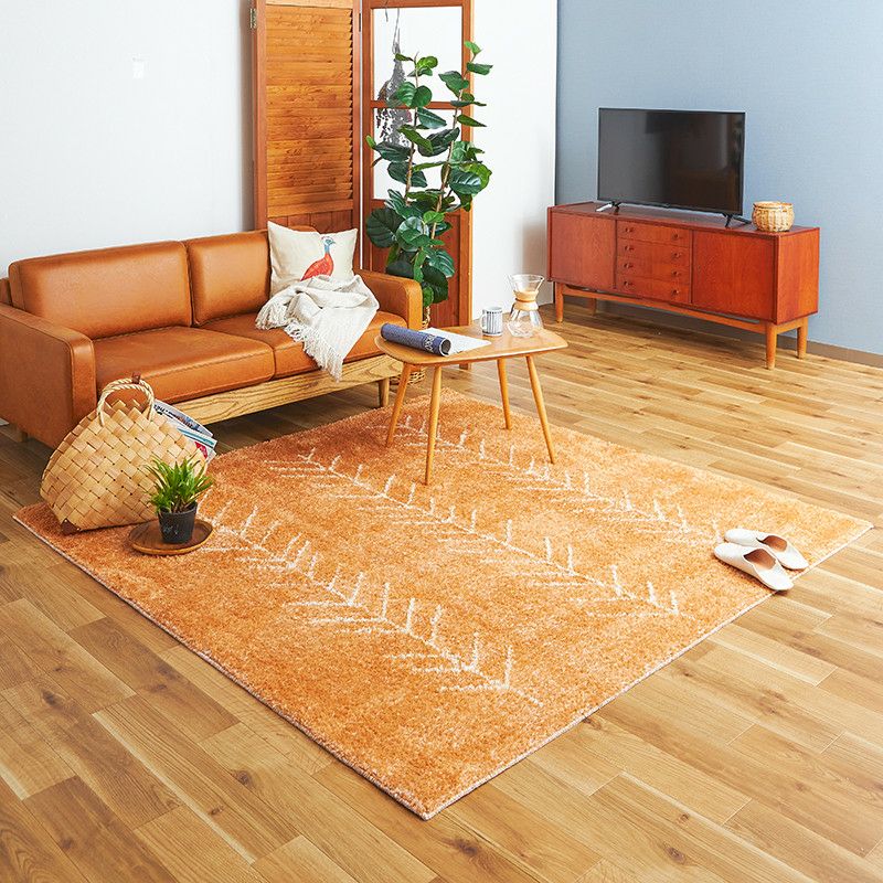 ラグ/マット アイナ 約190×240cm オレンジ ホットカーペット対応手洗可 アイナ ラグ｜3サイズ｜北欧風カーペット｜ダブルデイ